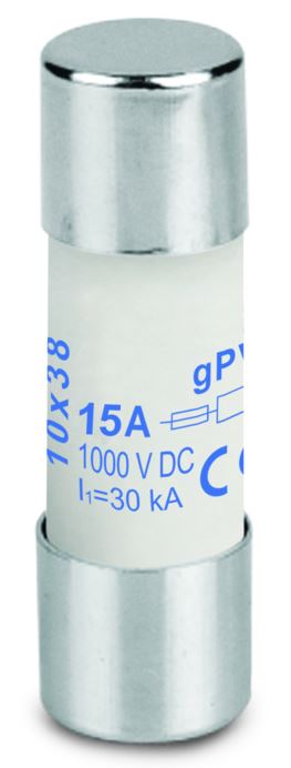 Fusible 10x38 15A 1000VDC gPV, 2 par String si plus de 2 String par MPP - Weidmuller