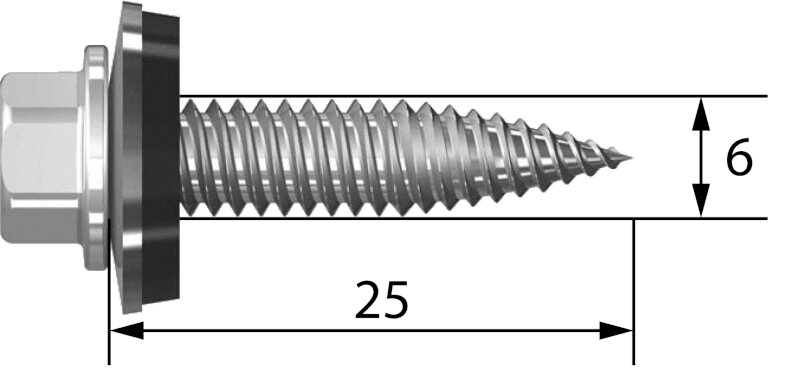 Schweizer Msp - Dünnblechschraube Msp-Tt-Ts 6X25 - Karton Mit 200 Stück