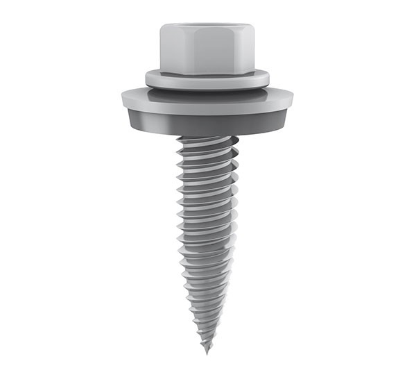 K2 - Vis à tôle autoforeuse à tête hexagonale avec rondelle d'étanchéité 6x25 (boite de 160 pièces)
