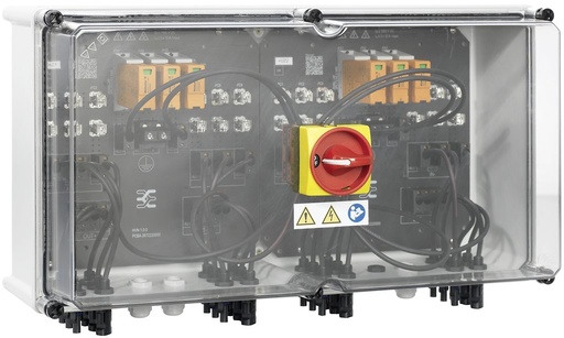 [04-2683100000] Coffret DC Weidmuller Next 1000 V, 2 MPPT, 3 entrées / 3 sorties par MPPT, Avec porte-fusible, Protection Surtension I et II, Interrupteur-sectionneur, WM4 (sans pattes de fixation)